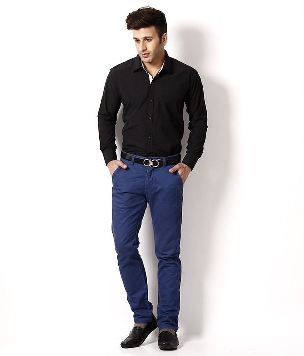 blue shirt jeans combination