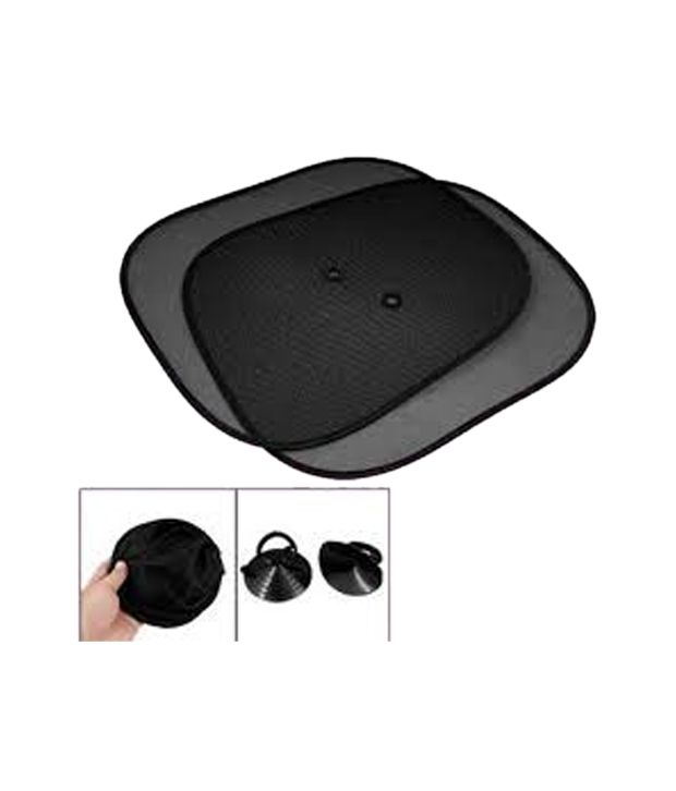 JMD Car Side Window Sunshades Stick On Sun Shade (Set of 2) Black