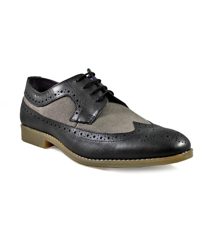 Knotty Derby Black Formal Shoes Price 