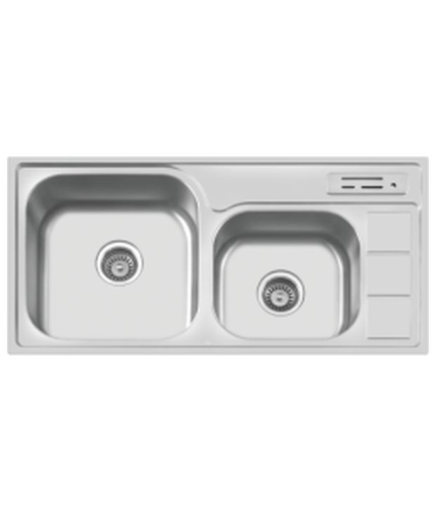 Buy Cera Double Bowl Sink with drain board CKSP613 Online at Low