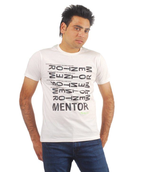 Sportking White Mentor Printed T Shirt 