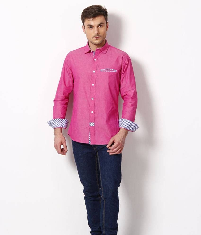 pink shirt matching jeans