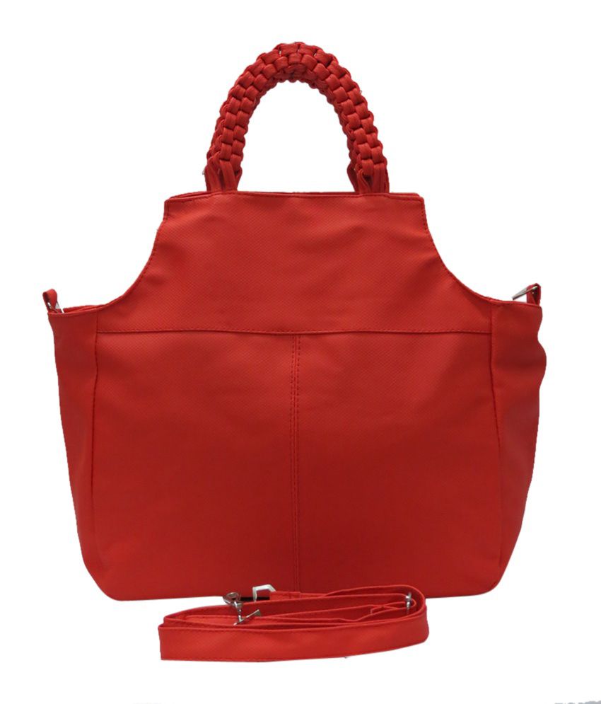 small red satchel bag