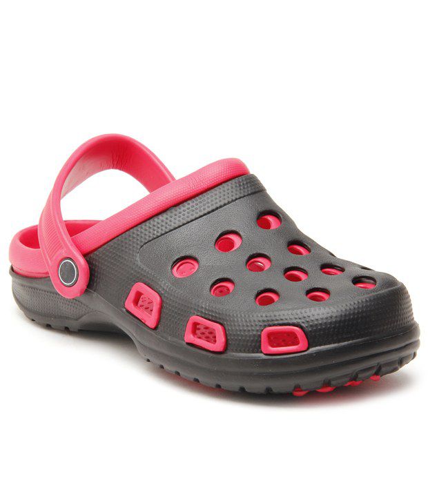 Froggy Black & Red Floater Sandals - Buy Froggy Black & Red Floater ...