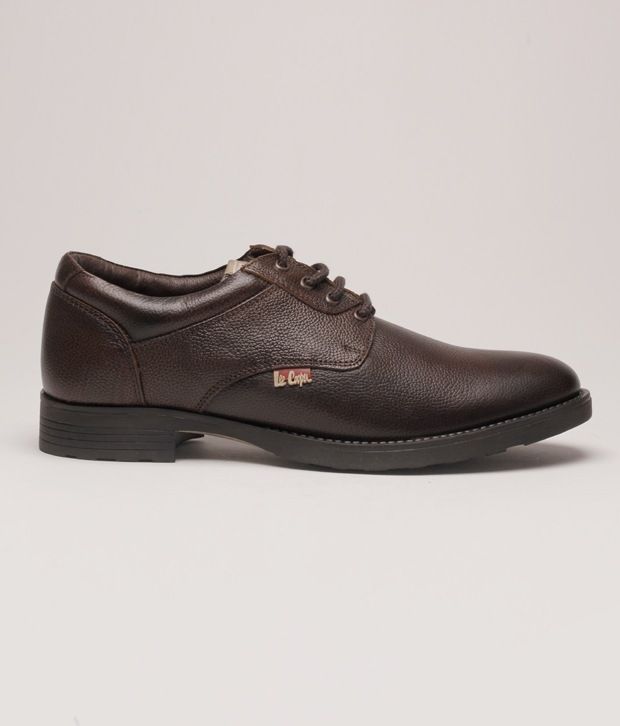 lee cooper brown leather casual shoes