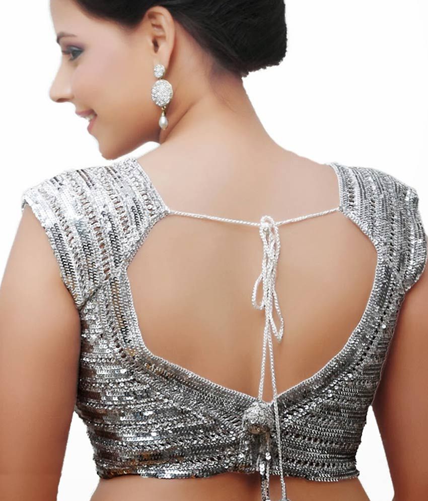 Samyakk Stylish Silver Designer Blouse Buy Samyakk Stylish Silver Designer Blouse Online At 