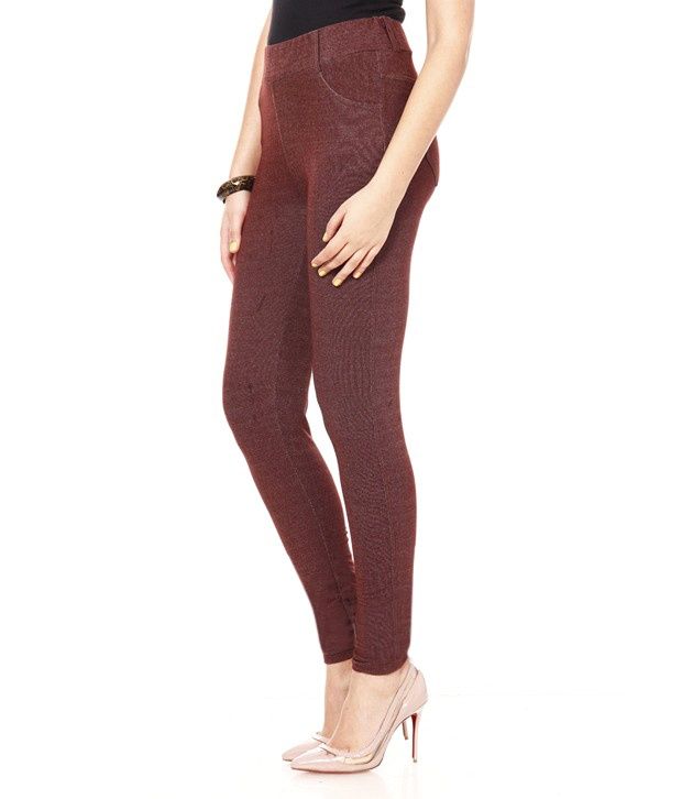 ladies brown jeggings