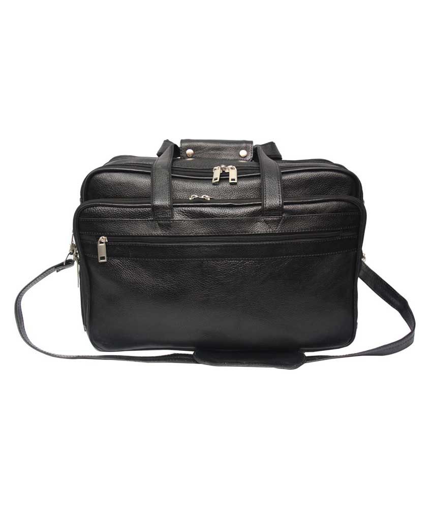 C Comfort Black Leather Office Messenger Bag - Buy C Comfort Black ...