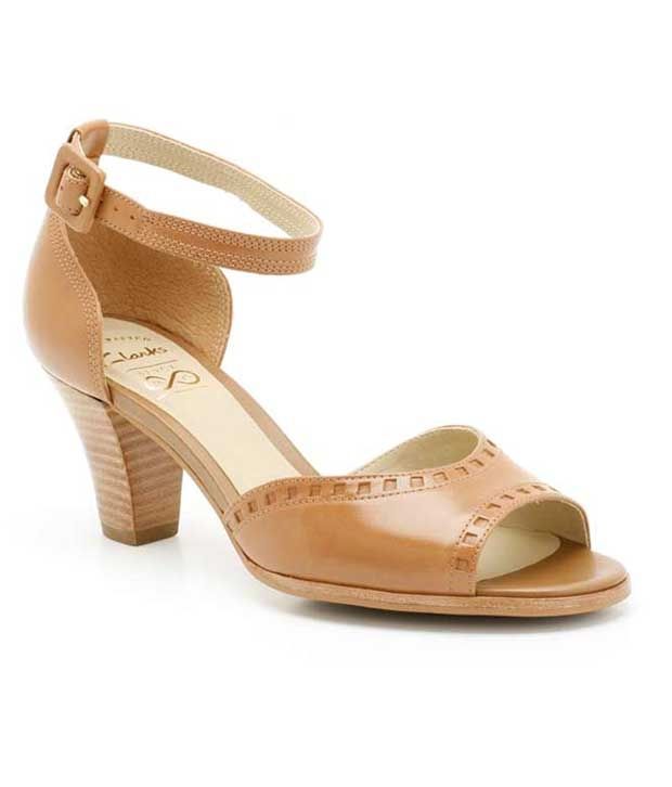 tan mid block heel sandals