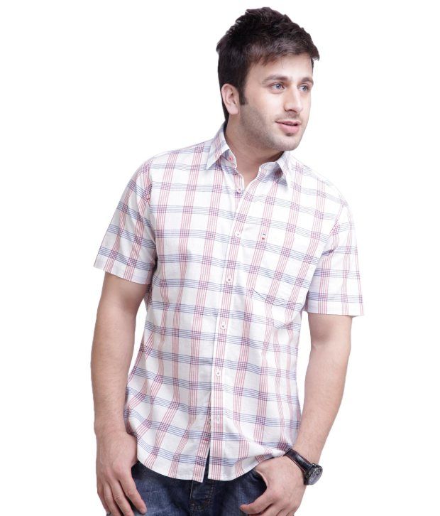 Van Heusen White Half Sleeves Cotton Men - Casual Shirts - Buy Van Heusen White Half Sleeves 