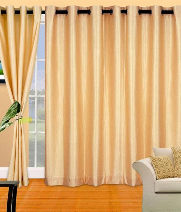 Cortina Plain Crush Ivory Eyelet Curtain Solid Beige Buy Cortina
