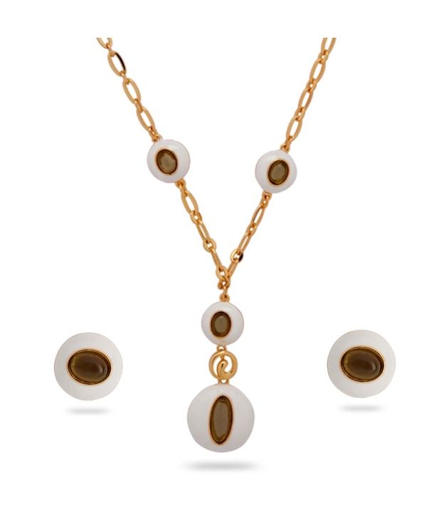 Estelle Women Girls Necklace And Sets 7926 Nkersmp Gold White At Best S In India On Snapdeal - Estelle Pendant Set