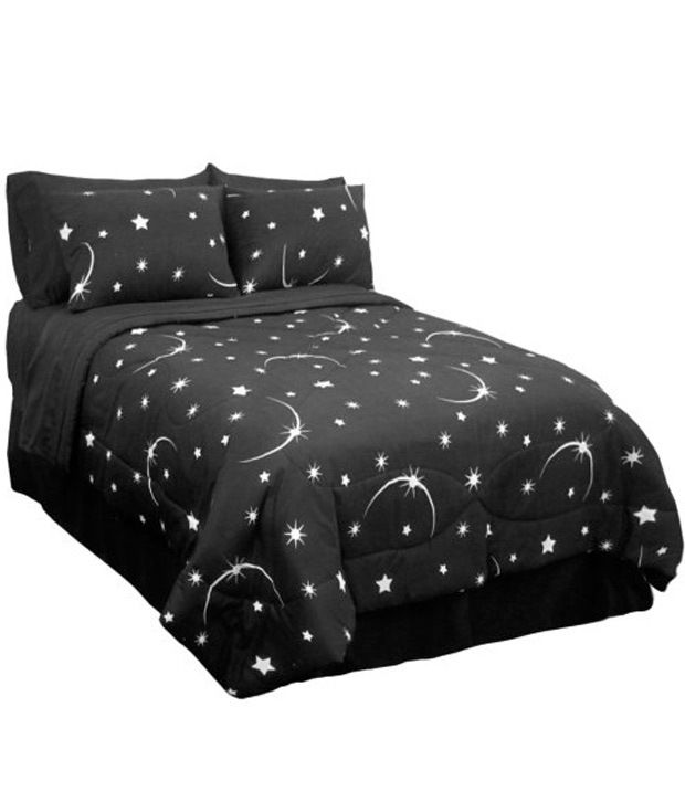 Veratex Stellar Moon And Star Glow In The Dark Twin Comforter Set