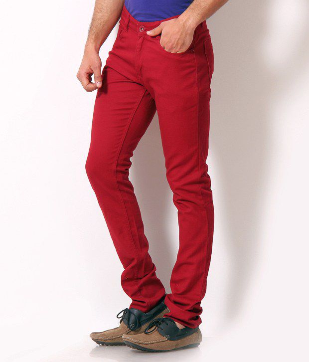 John Players Lurid Red Jeans - Buy John Players Lurid Red Jeans Online ...