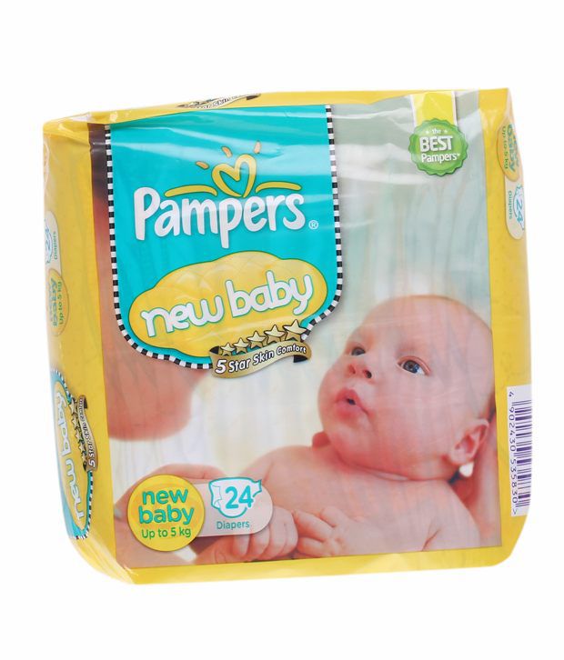 Inconsistent Malen ergens bij betrokken zijn Pampers New Baby 5 Star Skin Comfort Diapers-Upto 5 Kg-24 Diapers: Buy  Pampers New Baby 5 Star Skin Comfort Diapers-Upto 5 Kg-24 Diapers at Best  Prices in India - Snapdeal
