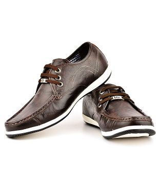 lee cooper brown leather casual shoes