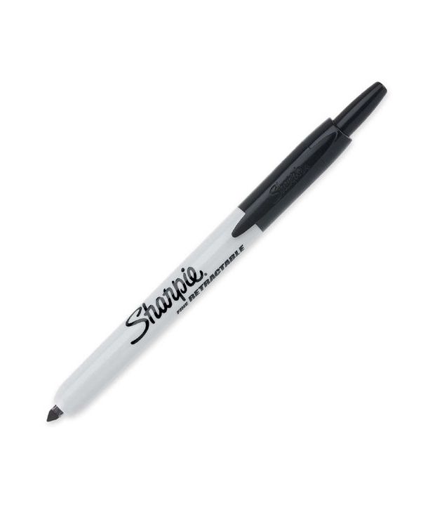 Sharpie Retractable Point Fine Permanent Markers, 2 Black Markers