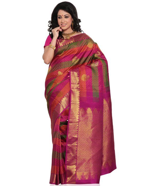 Utsav Fashion Pink Silk Saree - Buy Utsav Fashion Pink Silk Saree