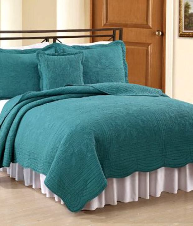 American Traditions French Tile Quilt Teal Twin Buy