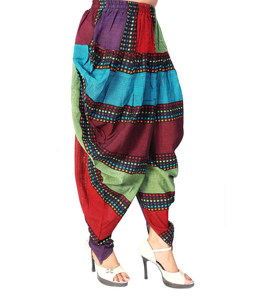 Buy S.K. Ethnic India Women Patiala Salwar Phulkari Cotton Pants Online at  desertcartUAE
