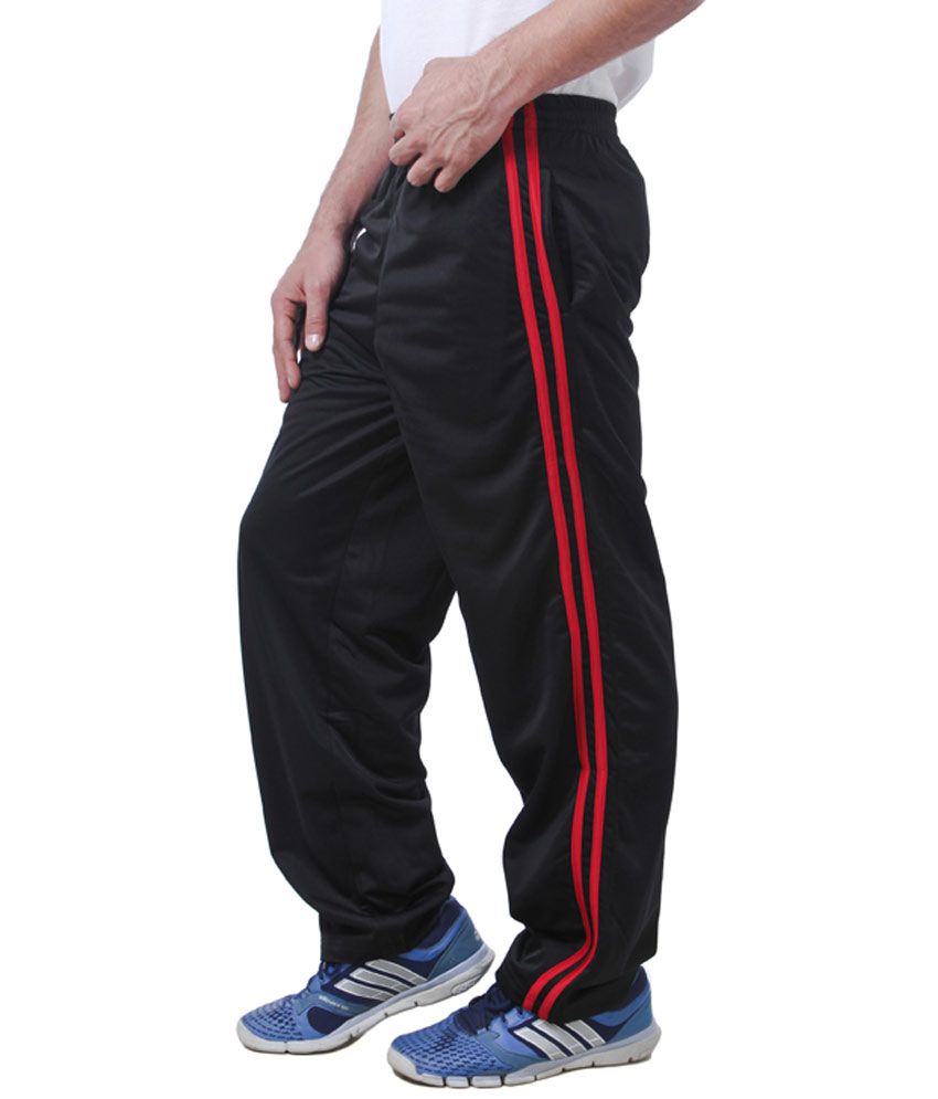 American Crew Black Track Pant With Two Red Stripe - Buy American Crew ...