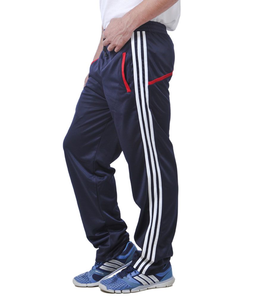 American Crew Blue Track Pant With 3 White Stripes - Buy American Crew ...