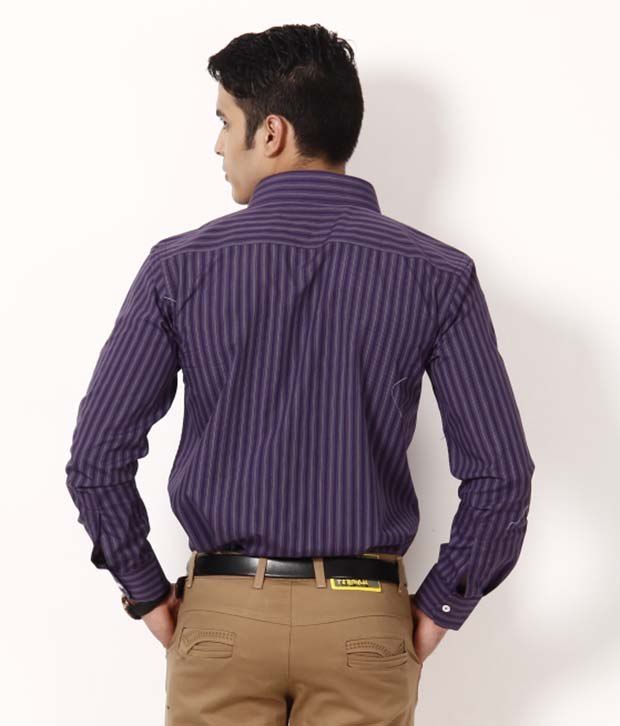 dark purple striped shirt
