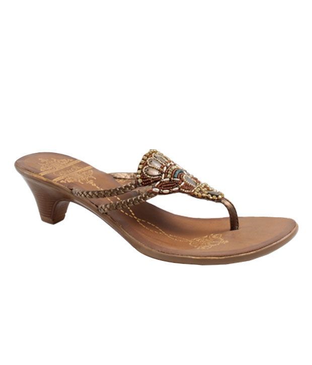 Catwalk Sparkling Bronze Slip-on Sandals Price in India- Buy Catwalk ...