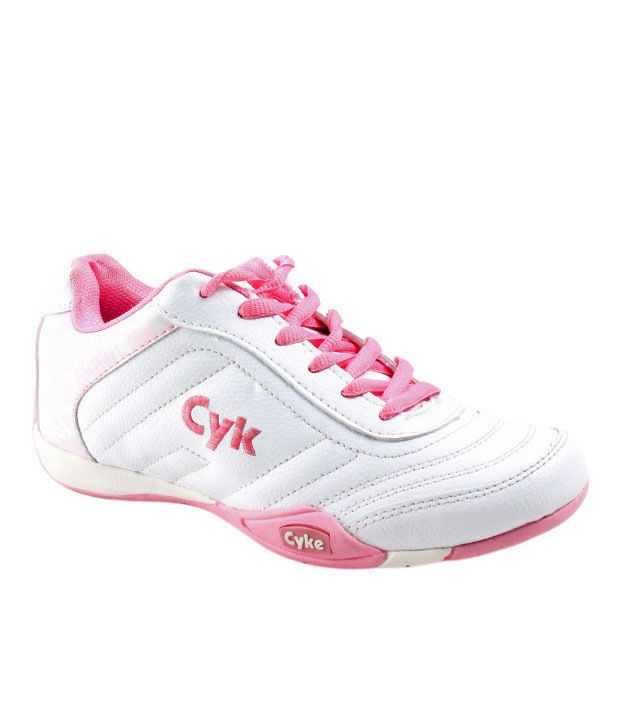 Cyke Determined White & Pink Sport Shoes
