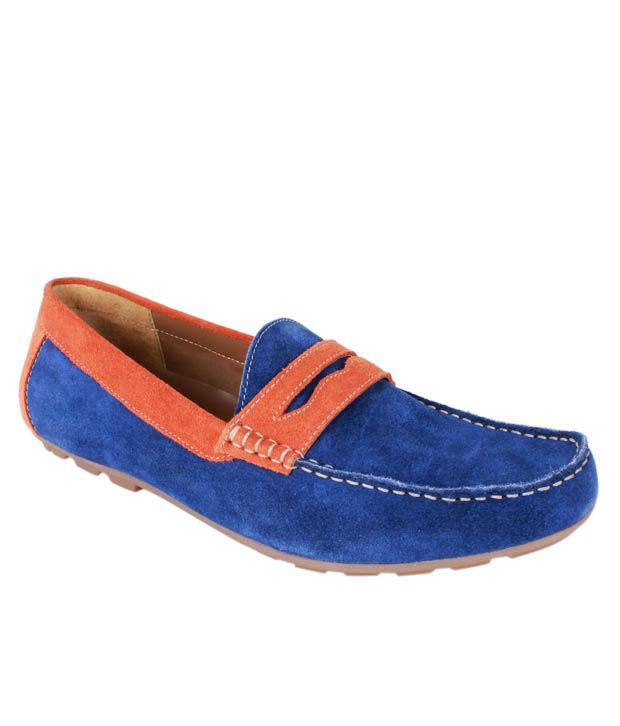 Delize Ink Blue & Orange Loafers - Buy Delize Ink Blue & Orange Loafers ...