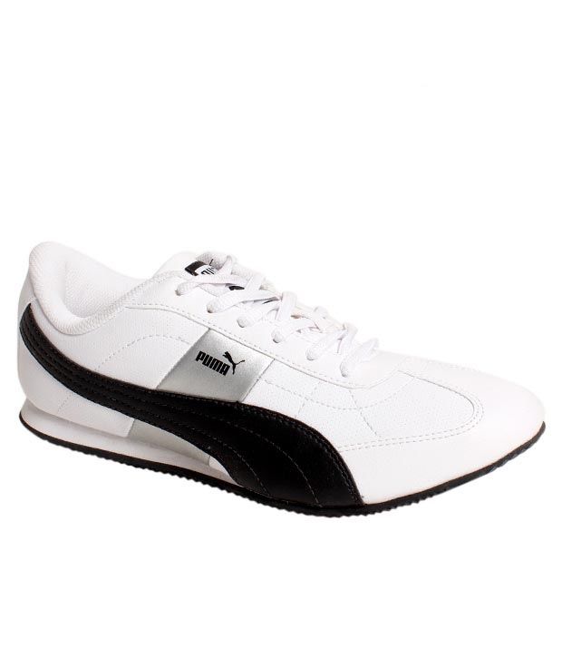 puma black and white shoe