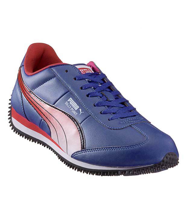 Buy Puma Silly Point IND Royal Blue & Red Cricket Shoes for Men ...