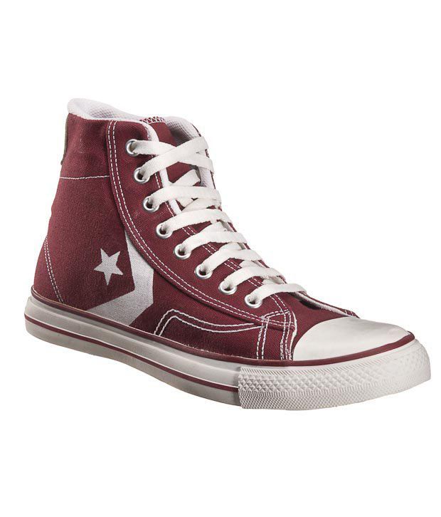 Converse Burgundy & White Unisex High Ankle Sneakers - Buy Converse Burgundy  & White Unisex High Ankle Sneakers Online at Best Prices in India on  Snapdeal