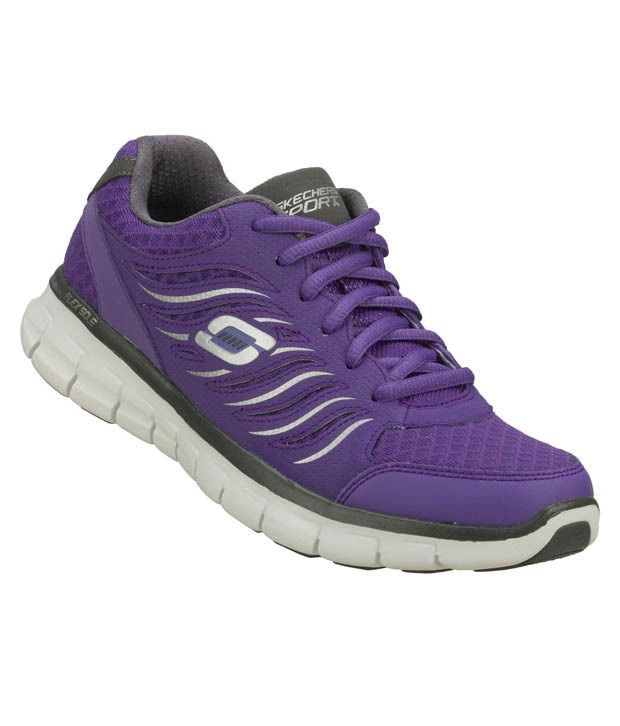 Skechers Synergy Purple & Grey Sports Shoes Price in India- Buy ...