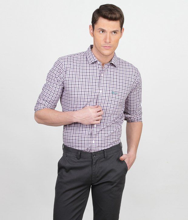 pink checkered shirt mens