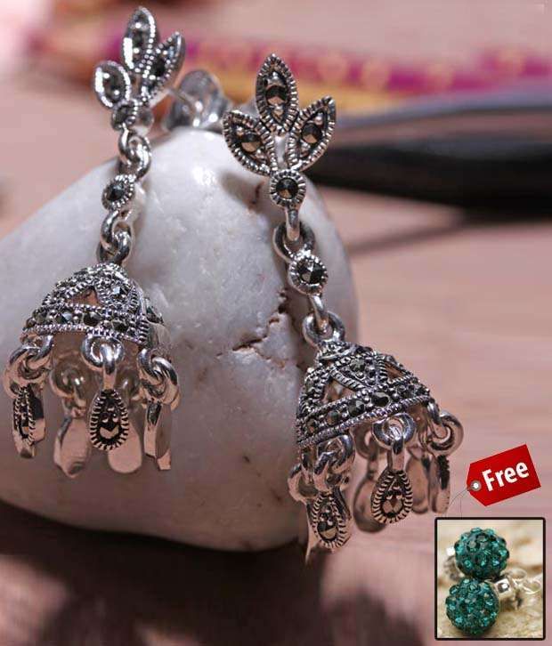 Erato Antique Oxidized Silver Earrings With Free Erato Antique Oxidized Silver Earrings With Free Online In India On Snapdeal