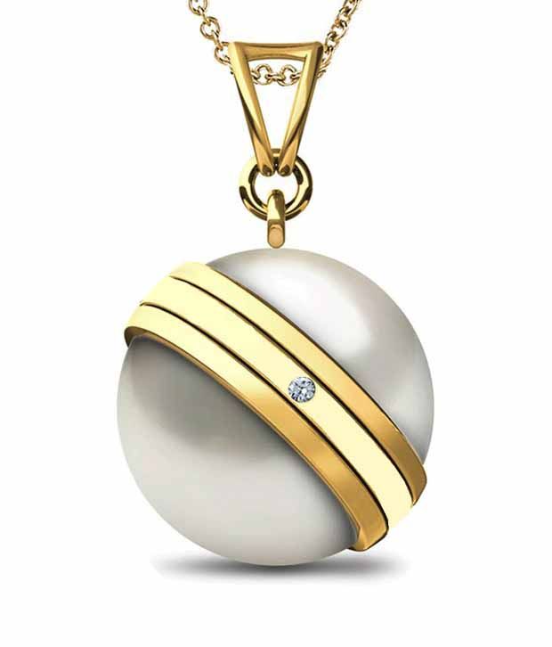 Facetz Diamond & Pearl Cricket Ball Silver Charm Pendant Buy Facetz