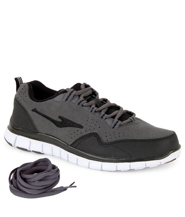 Erke Enthused Charcoal Grey & Black Running Shoes - Buy Erke Enthused ...