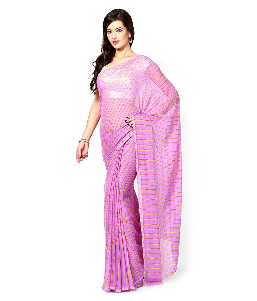 Rajasthani Sarees Purple Semi Chiffon Saree Buy Rajasthani Sarees