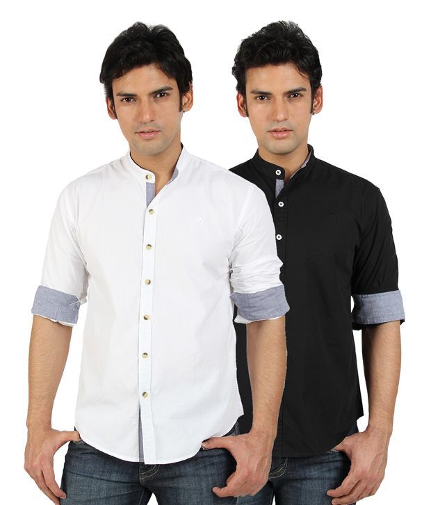 Go Untucked White and Black Combo of 2 