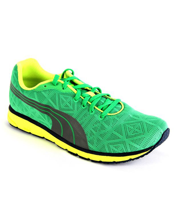 green puma running shoes
