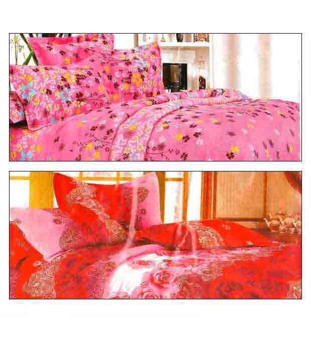 Imported Korean Trendy 1 Double Bed Sheet with 2 Pillow Covers (Buy1