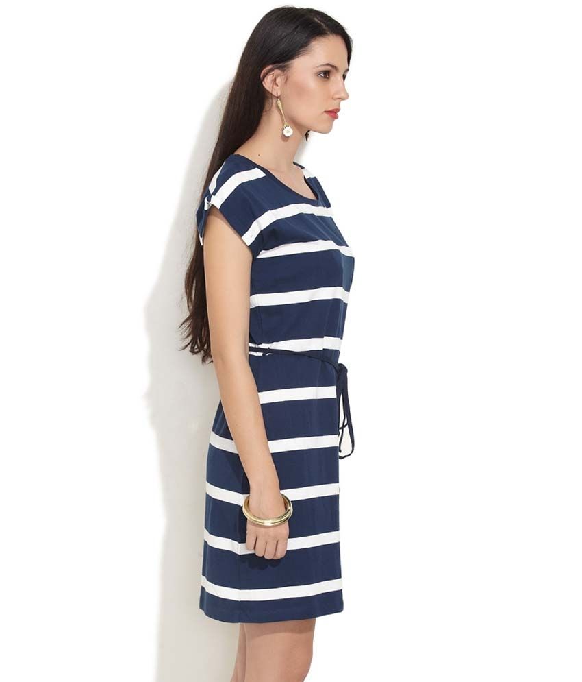Elle Blue Stripped Poly Cotton Short 