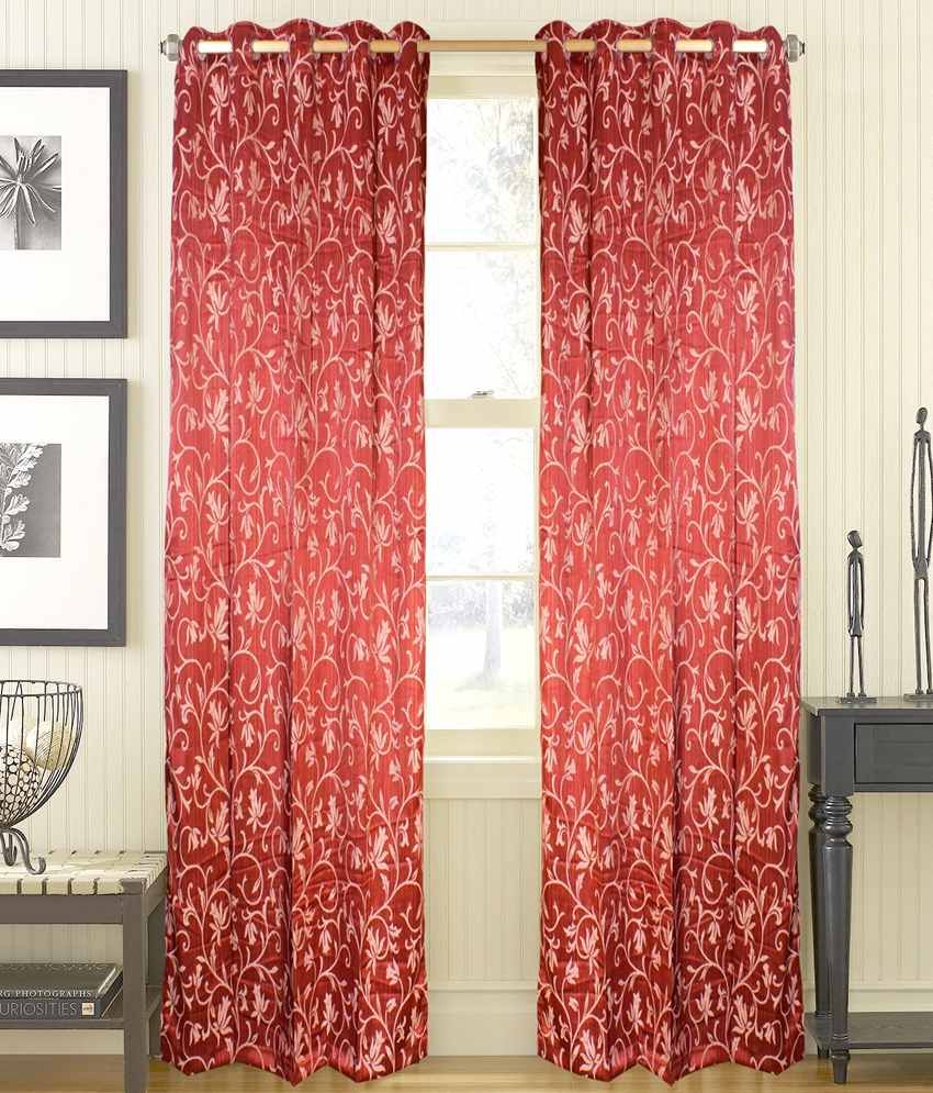 Shandar Red Natural Polyester Curtain Fabric - Buy Shandar Red Natural ...