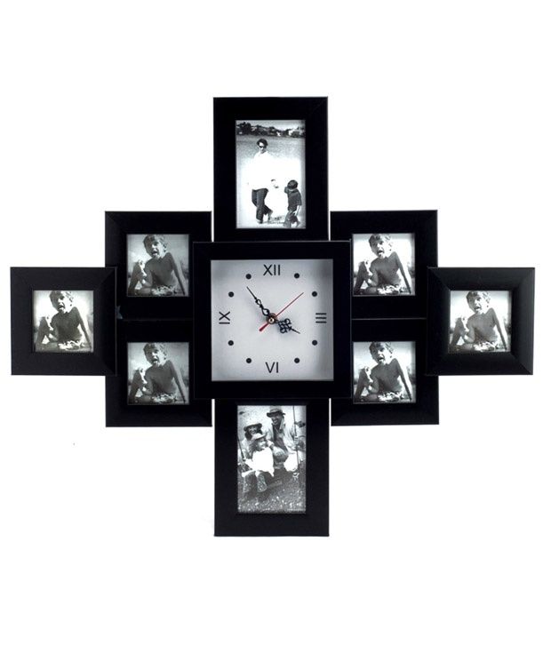 Blacksmith Black Photo Frame Cum Wall Clock