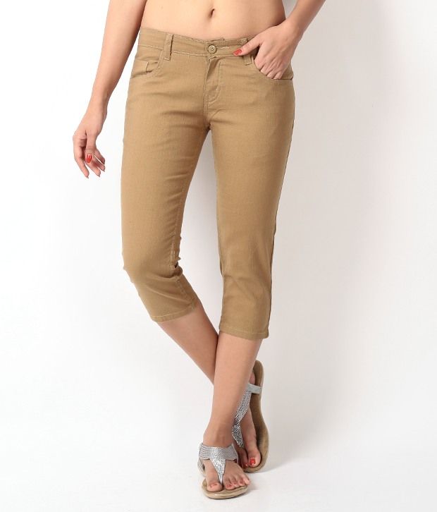 ladies khaki capris