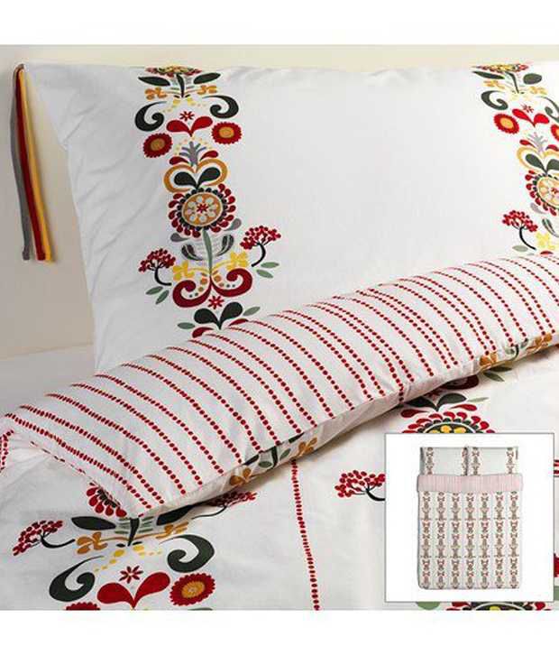 Ikea Akerkulla 3pc Queen Duvet Quilt Cover 100 Percent Cotton