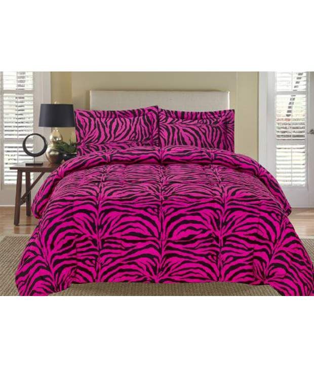 Zebra Pink And Black Down Alternative Comforter Set Twin Buy