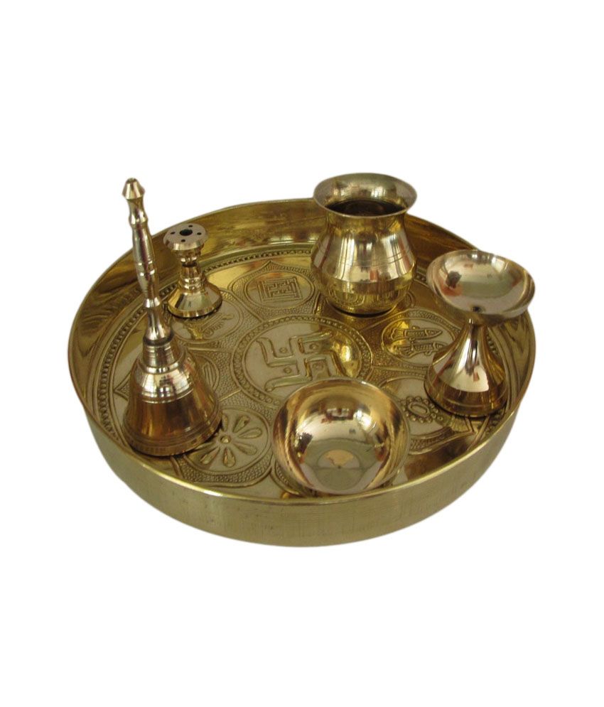 Galaxy Golden Brass Pooja Thalis: Buy Galaxy Golden Brass Pooja Thalis ...