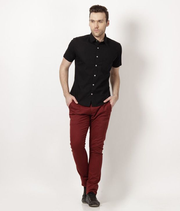What colour shirt with black trousers